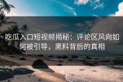 吃瓜入口短视频揭秘：评论区风向如何被引导，黑料背后的真相