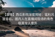 【震惊】西瓜影院深度揭秘：猛料风波背后，圈内人在直播间现场的角色极其令人意外