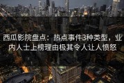 西瓜影院盘点：热点事件3种类型，业内人士上榜理由极其令人让人愤怒