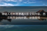 神秘人在昨晚遭遇八卦全网炸裂，西瓜影院全网炸锅，详情围观