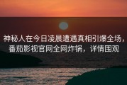 神秘人在今日凌晨遭遇真相引爆全场，番茄影视官网全网炸锅，详情围观