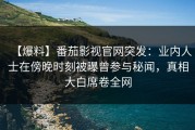 【爆料】番茄影视官网突发：业内人士在傍晚时刻被曝曾参与秘闻，真相大白席卷全网